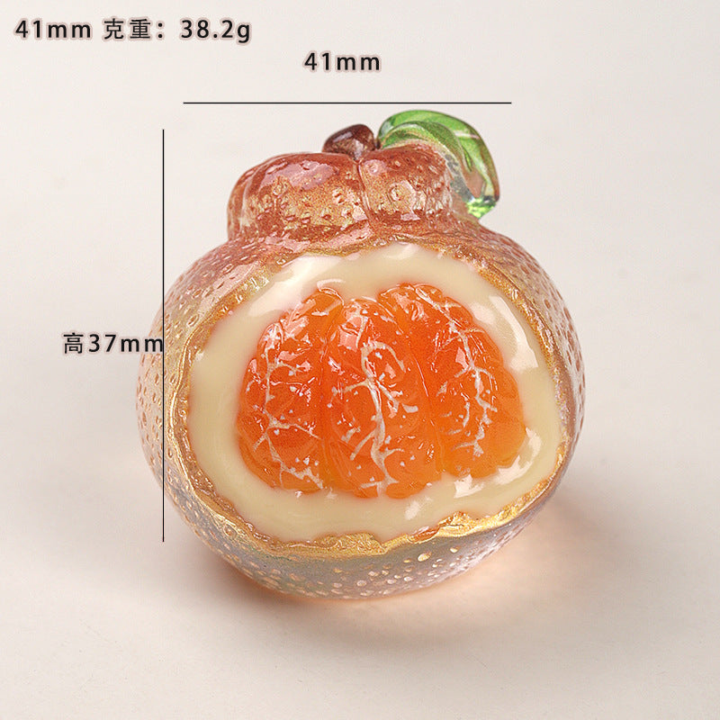 卡通diy树脂配件饰品立体特大耙耙柑奶油胶发夹鞋扣钥匙扣吊坠配
