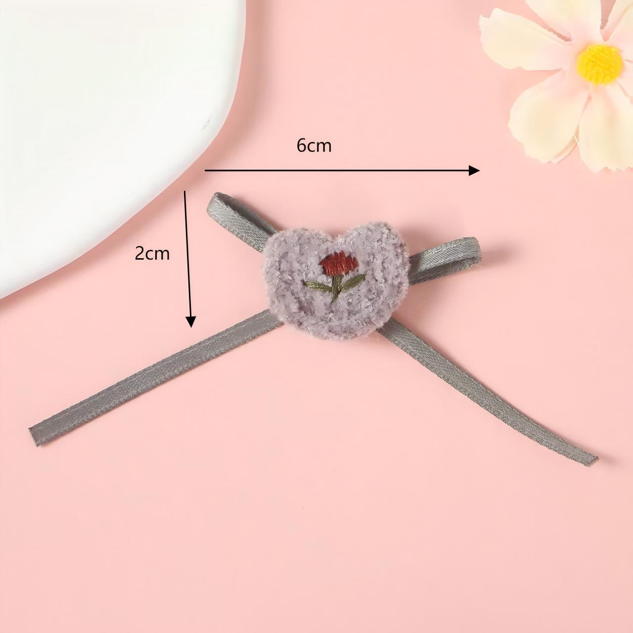 新款 韩系爱心花朵毛绒蝴蝶结DIY辅料发饰童装装饰配件批发