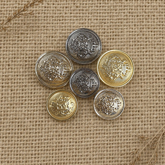 Bunli - DIY 10 Pack Crest-Pattern Grooved Buttons