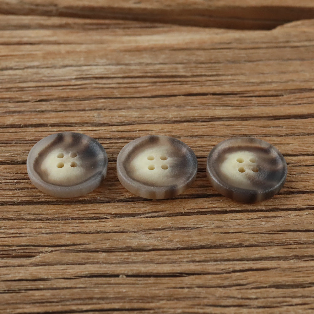 Bunli - DIY 10 Pack Khaki Brown Swirl Button