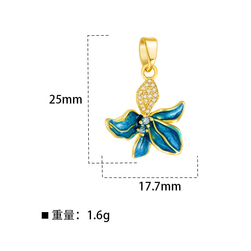 魅族三区 滴油花卉铜微镶系列向日葵玫瑰饰品配件DIY项链手链吊坠