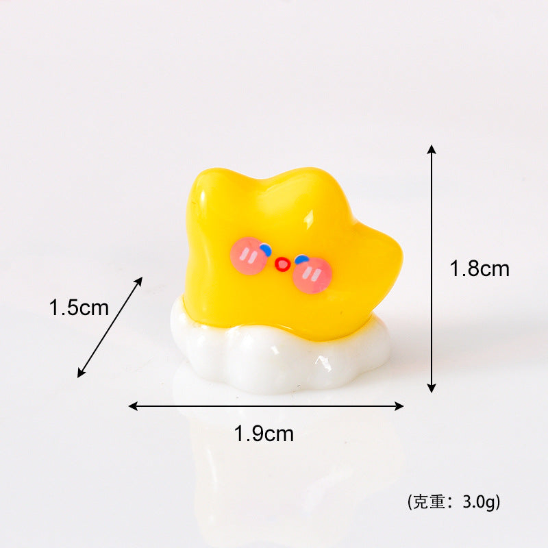 原创新品黄色星星树脂小配件diy奶油胶你萌粒车载桌面工艺品批发