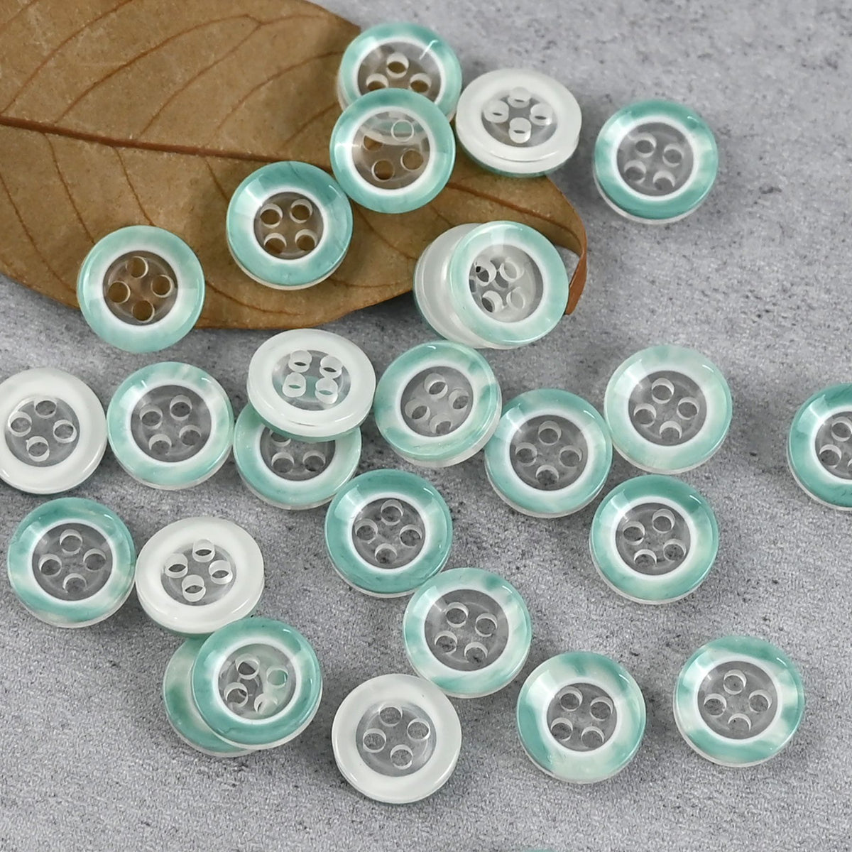 Bunli - DIY 10 Pack Clear Tint Round Four-Hole Button
