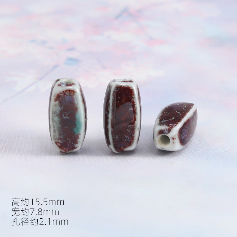 景德镇窑变陶瓷珠diy饰品配件贵妃醉瓷珠手串配件陶瓷珠子散批