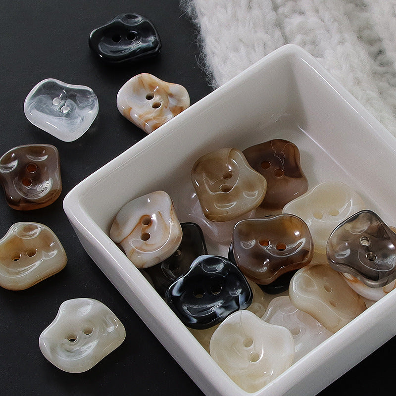 Bunli - DIY 10 Pack Marbled Two Hole Button