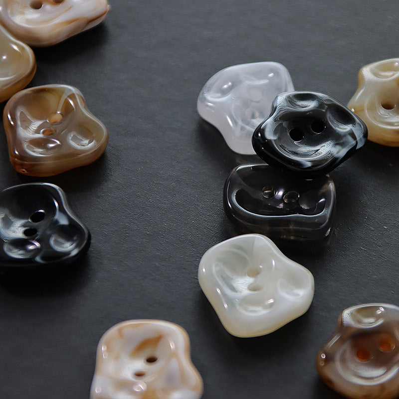 Bunli - DIY 10 Pack Marbled Two Hole Button