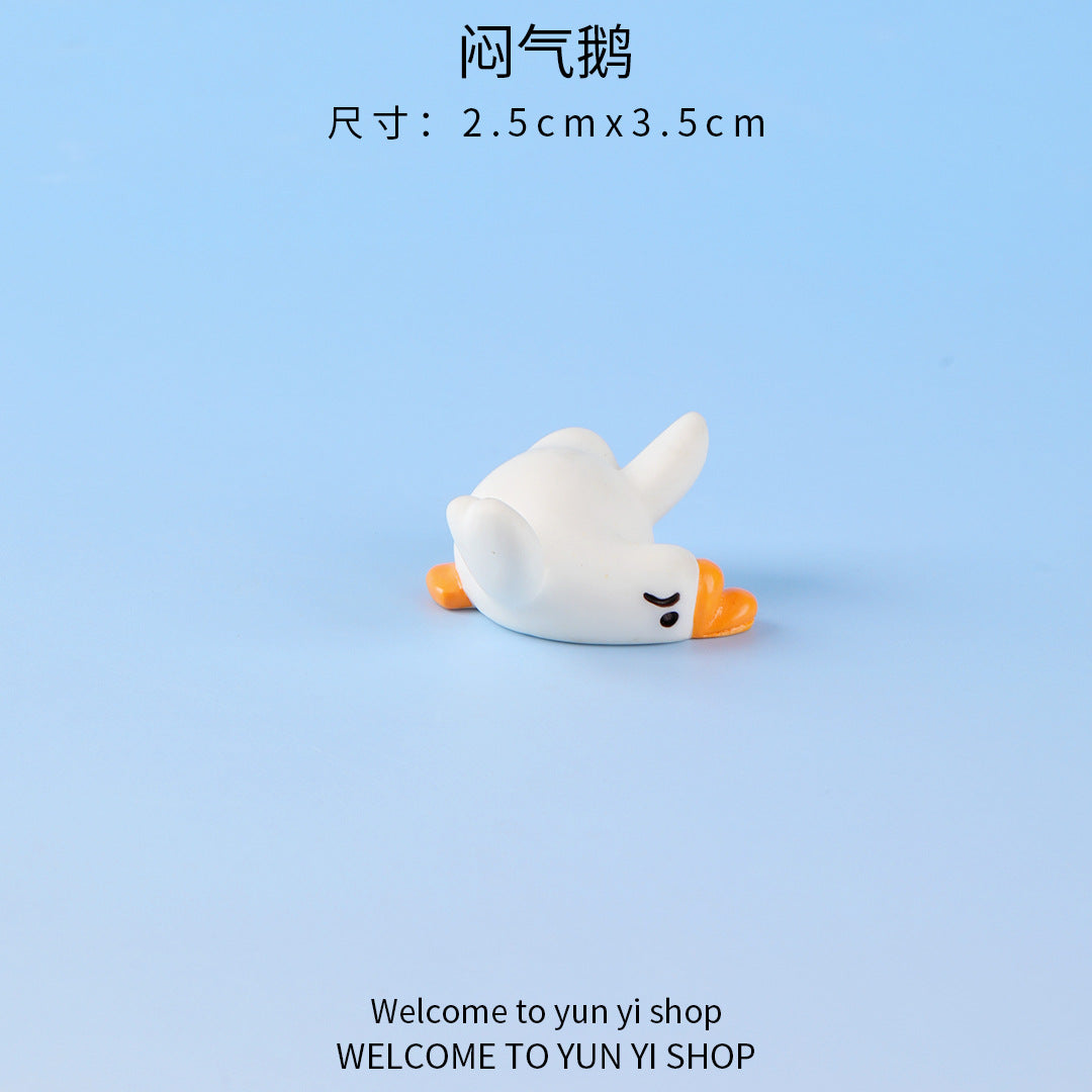 微景观创意呆萌搞怪大白鹅公仔园艺diy装饰品 配件汽车桌面小摆件