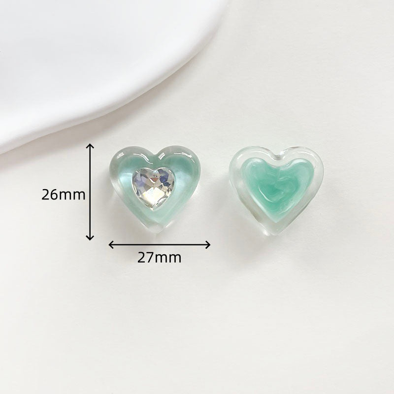 Chivy - Translucent Faceted Heart Cabochon Accessory