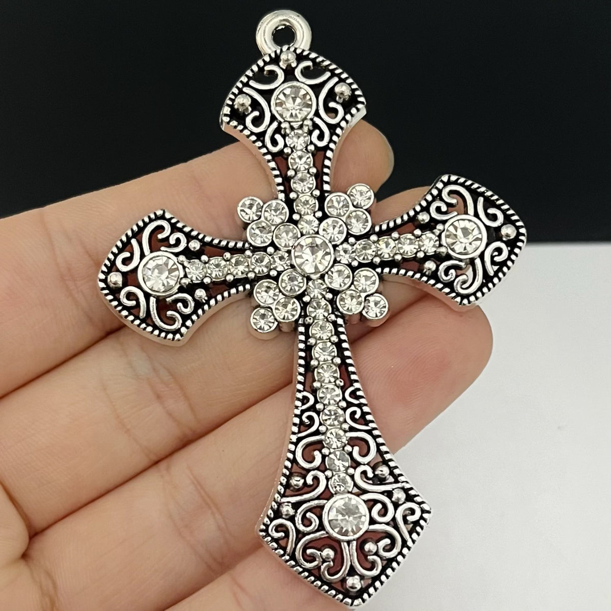 Elvane - Filigree Floral Cross Pendant Only