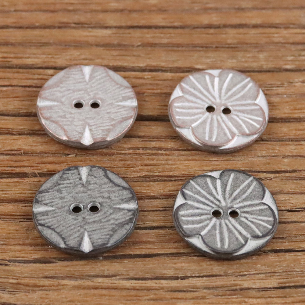 Bunli - DIY 10 Pack Floral Round Button