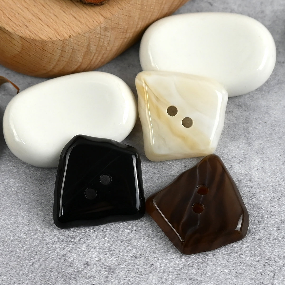 Bunli - DIY 10 Pack Irregular Faceted Button