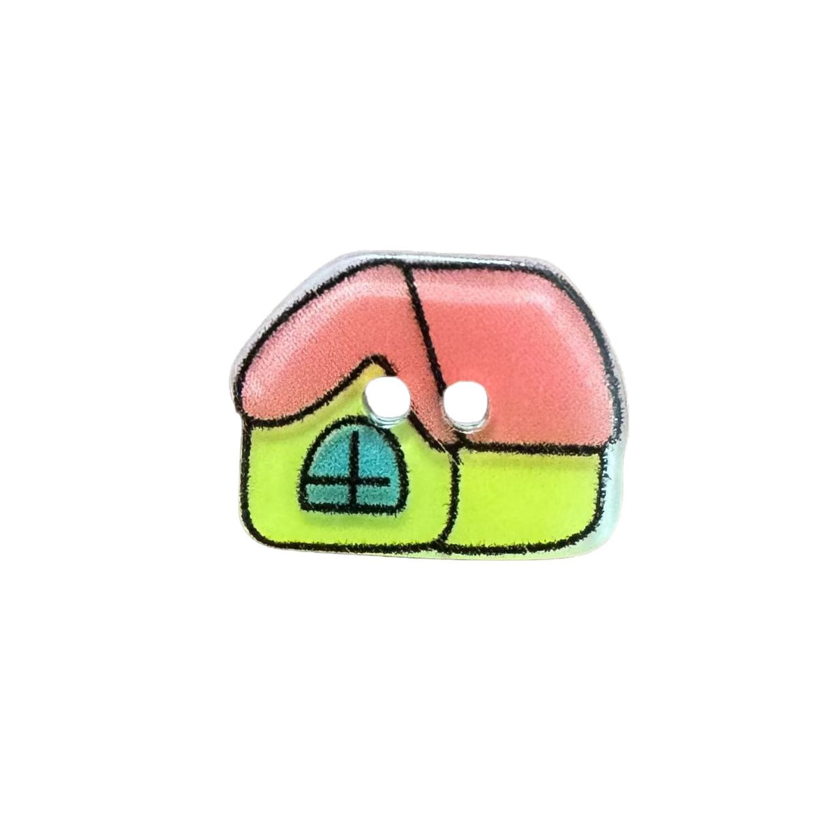 Bunli - DIY 10 Pack House Shape Two Hole Button