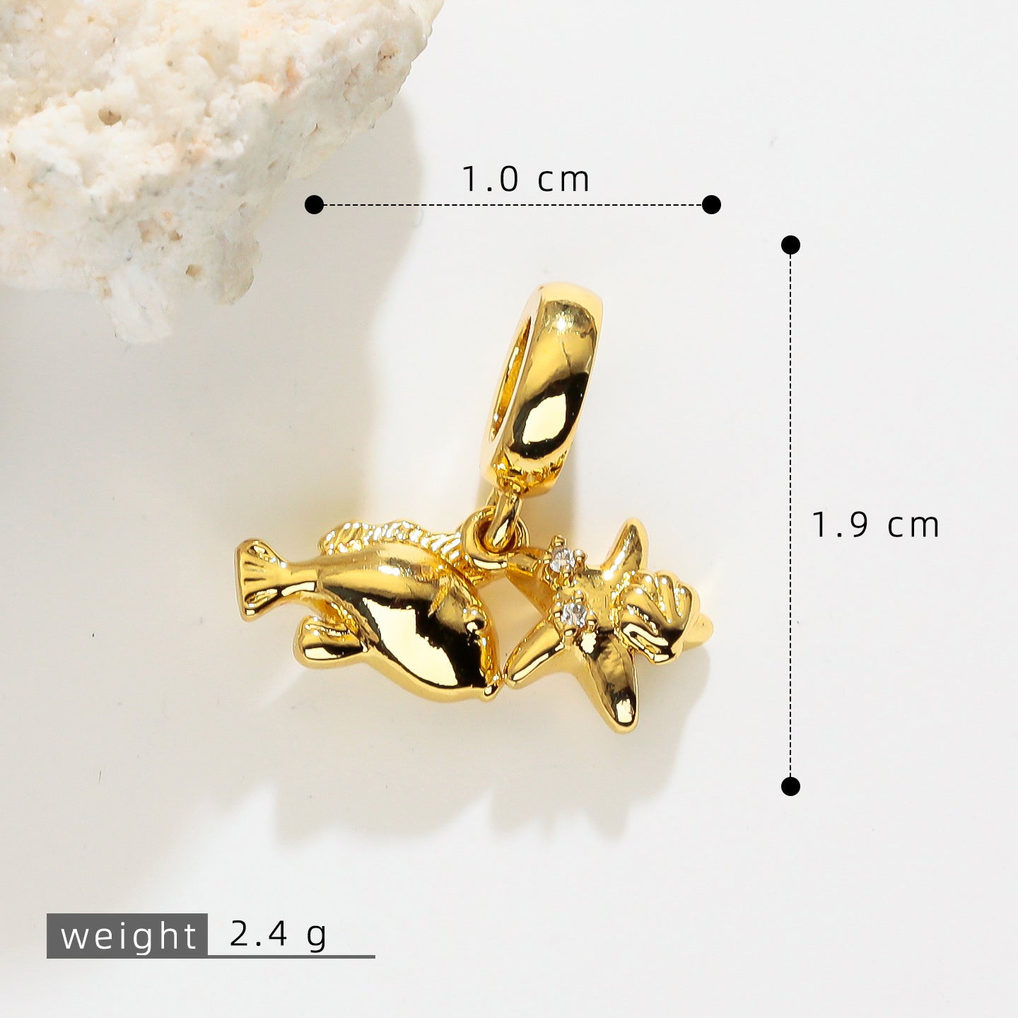 铜微镶锆石海洋系列海星螃蟹饰品项链吊坠大挂孔挂坠铜配件批发