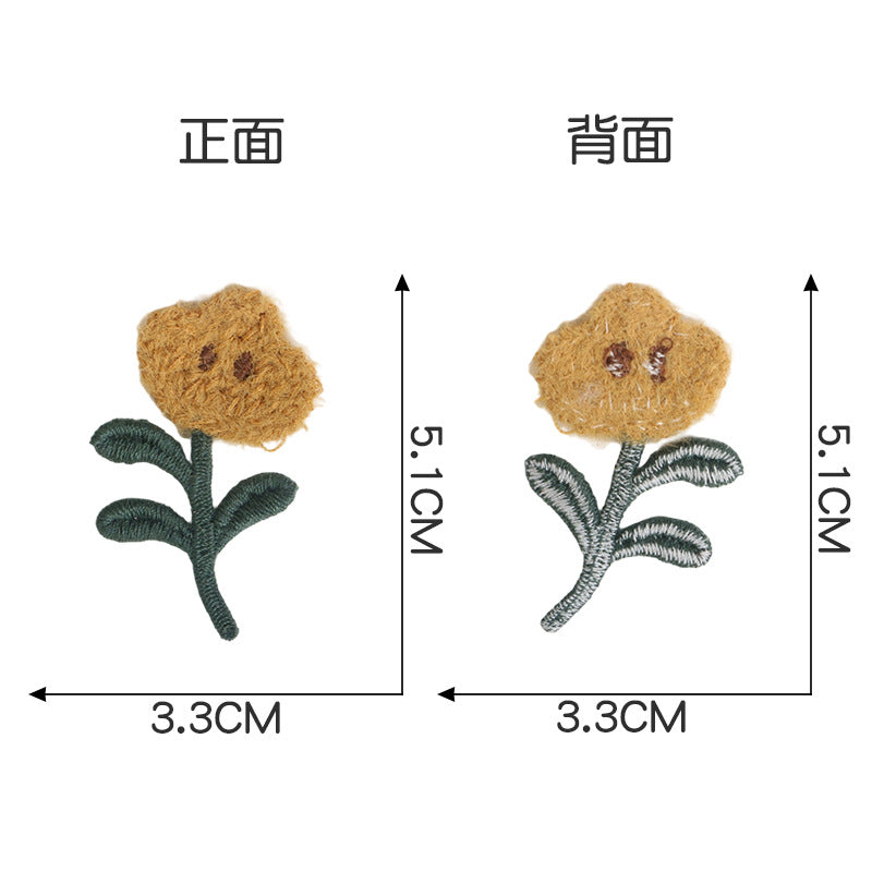 厂家批发DIY服饰配件花朵布贴头饰发夹配件可爱针织服装辅料现货