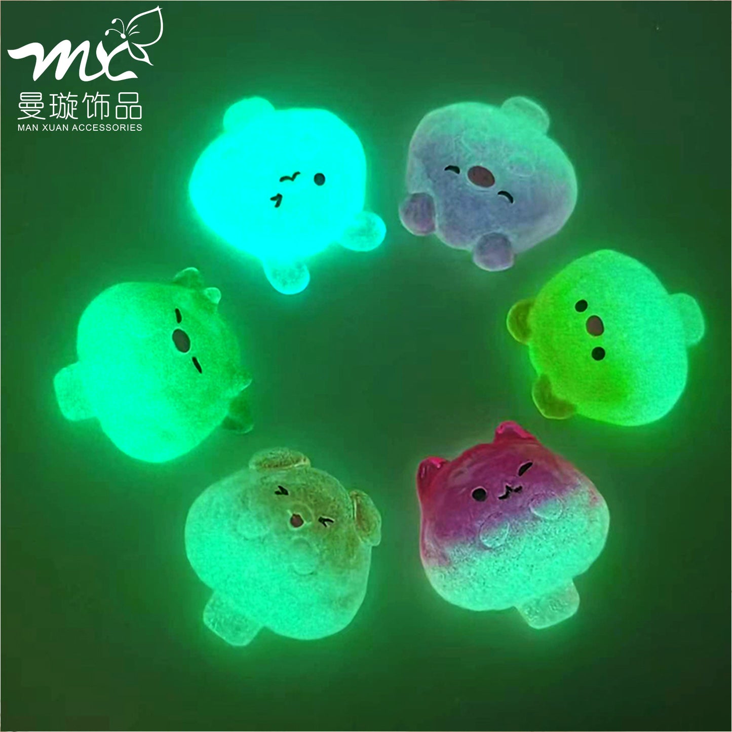 微景观创意夜光可爱棉花糖萌粒 diy装饰品盲袋配件桌面车载小摆件