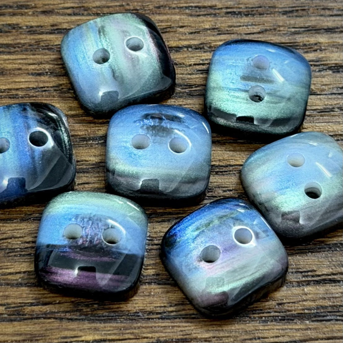 Bunli - DIY 10 Pack Faceted Square Two-Hole Button