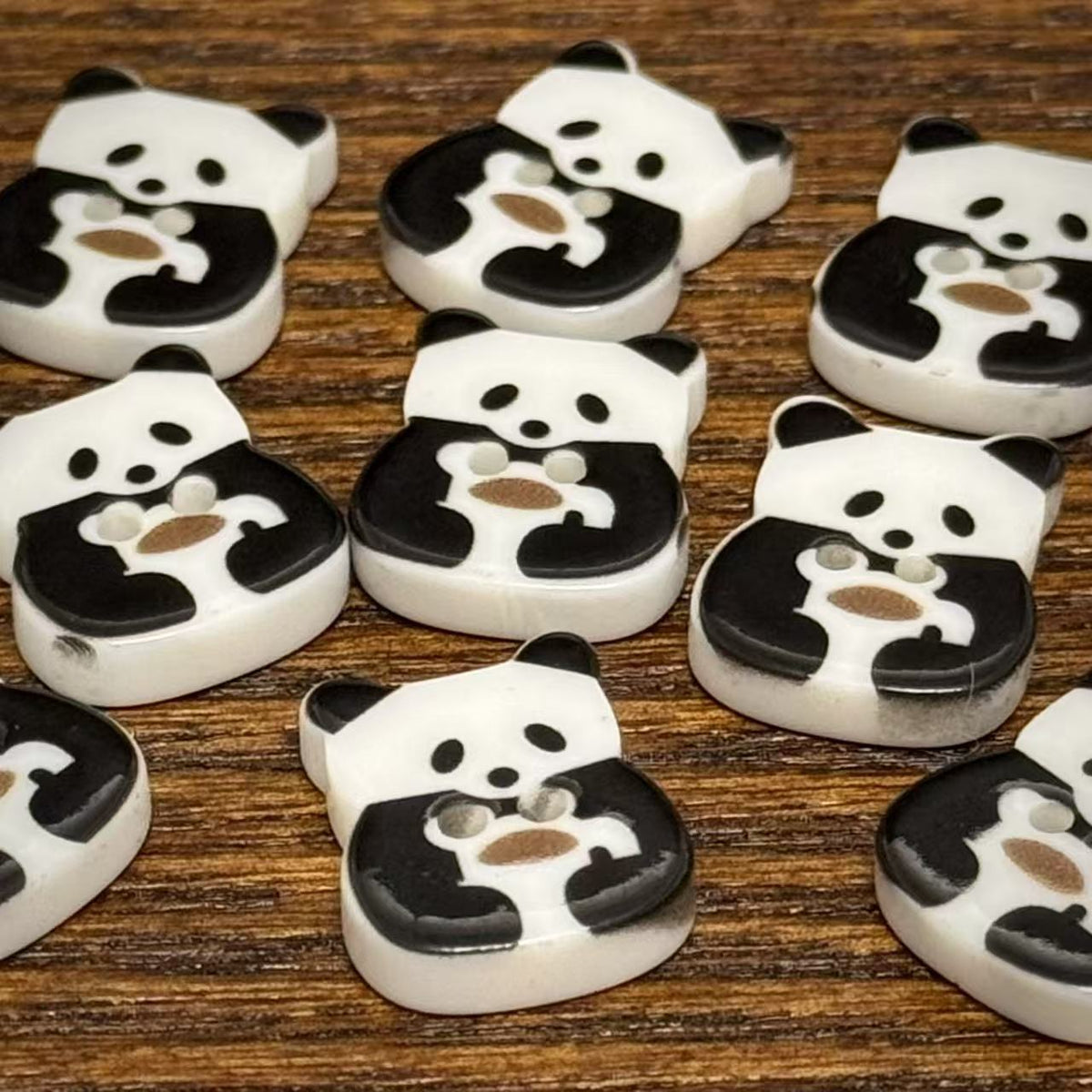 可爱小熊猫卡通树脂纽扣儿童手工娃娃衣服配件bjd装饰辅料玩偶扣