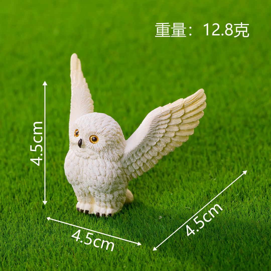 微景观新品仿真写实猫头鹰摆件 diy园艺造景家居装饰品桌面小摆件