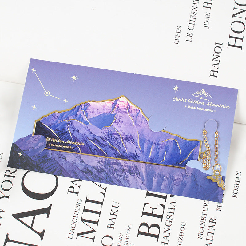 Novellea - Snowy-Mountain Matching-Charm Bookmark