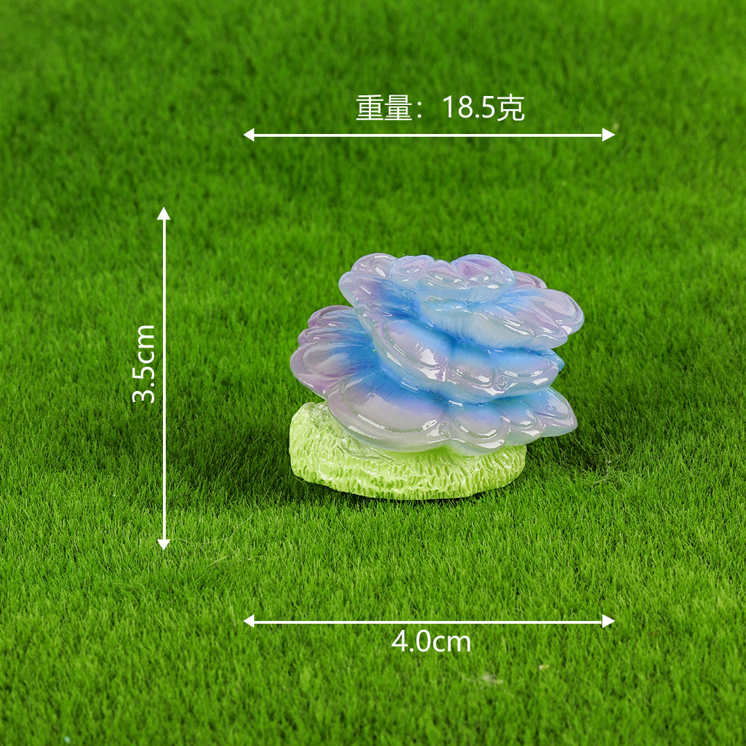 微景观摆件彩色夜光蘑菇荧光饰品苔藓创意树脂工艺品桌面小摆件