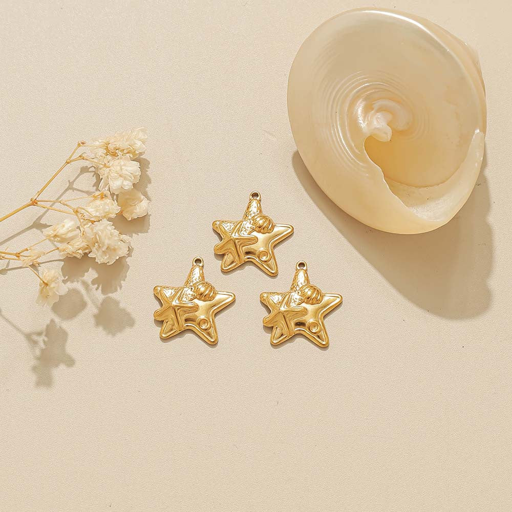 Elvane - Puffy Star and Scallop Shell Pendant Only