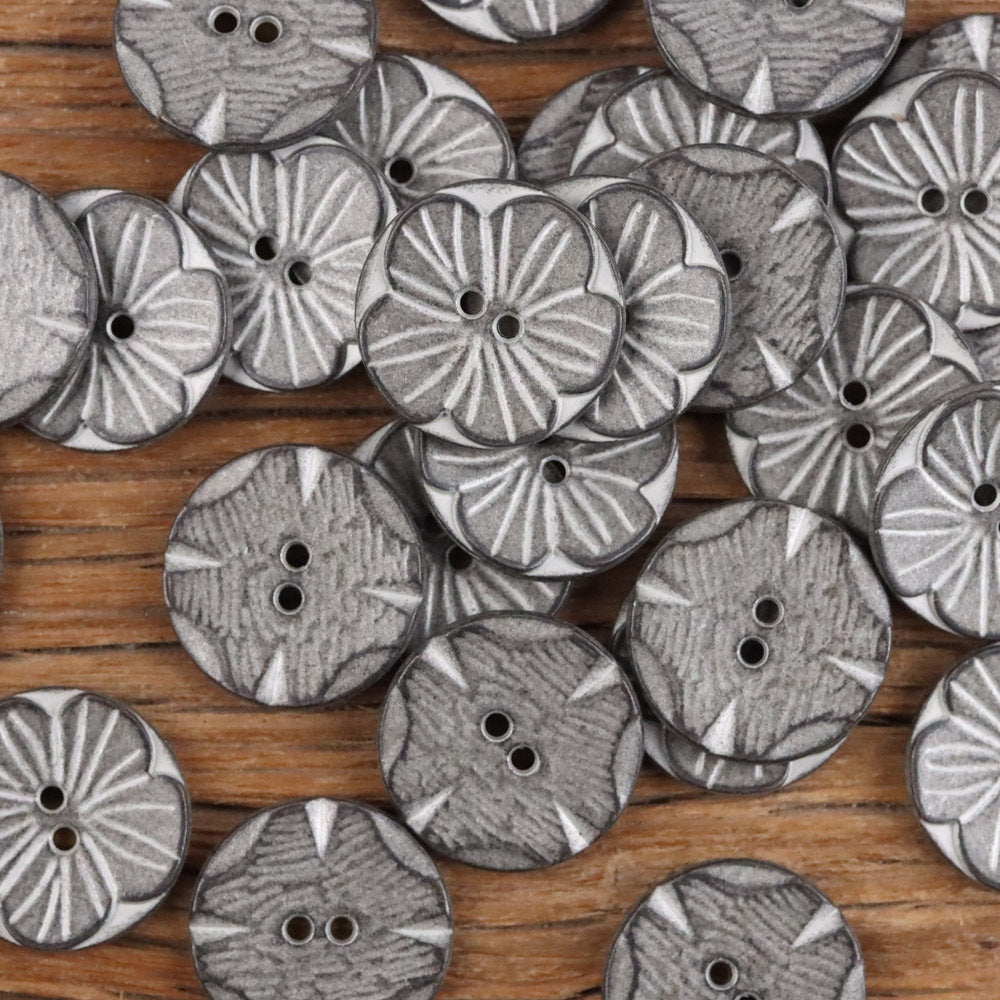 Bunli - DIY 10 Pack Floral Round Button