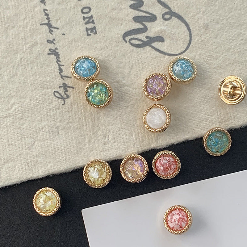 金属果冻碎花金边纽扣衬衫开衫扣子旗袍服装钮扣扣子连衣裙扣批发
