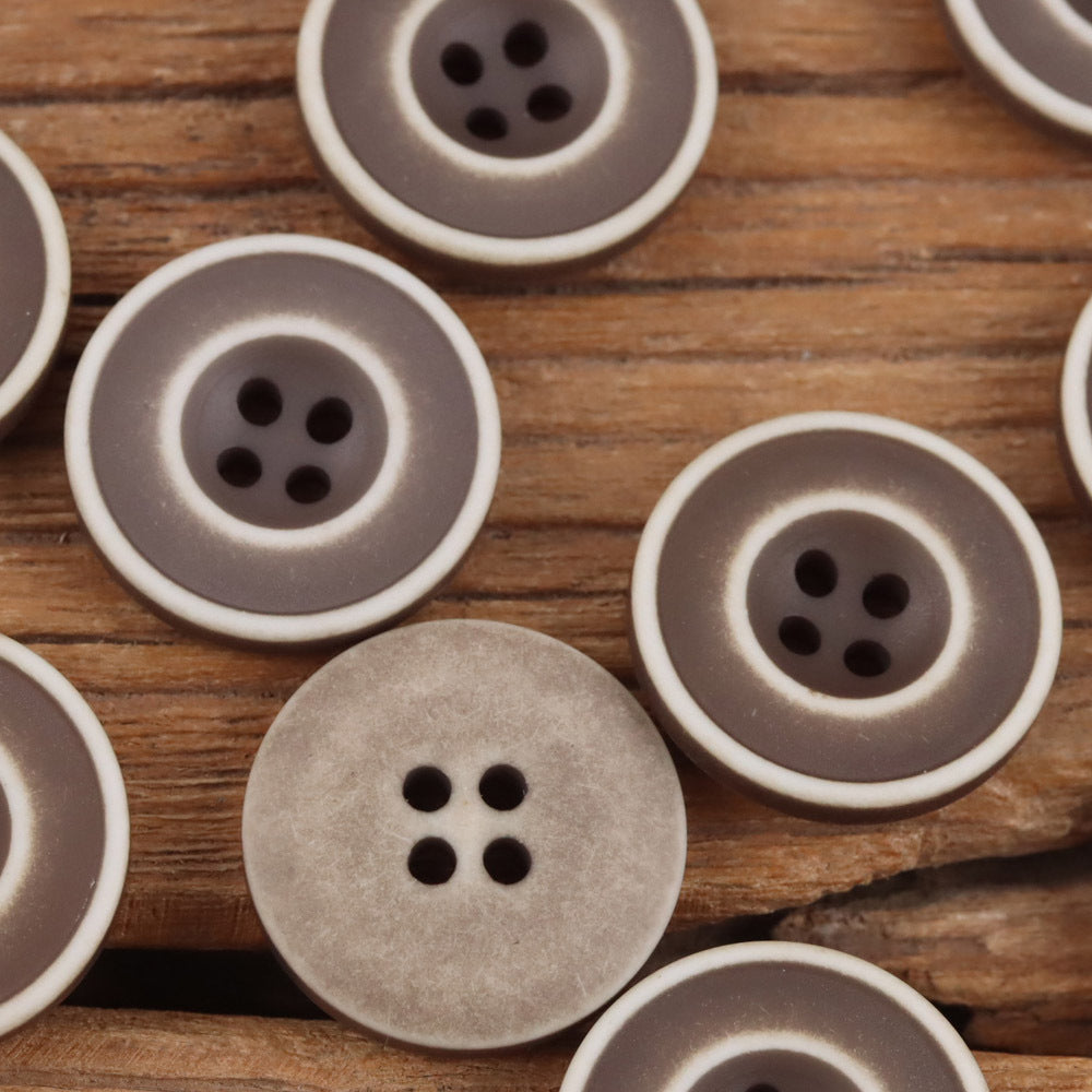 Bunli - DIY 10 Pack Washed Contrast-Ring Round Button