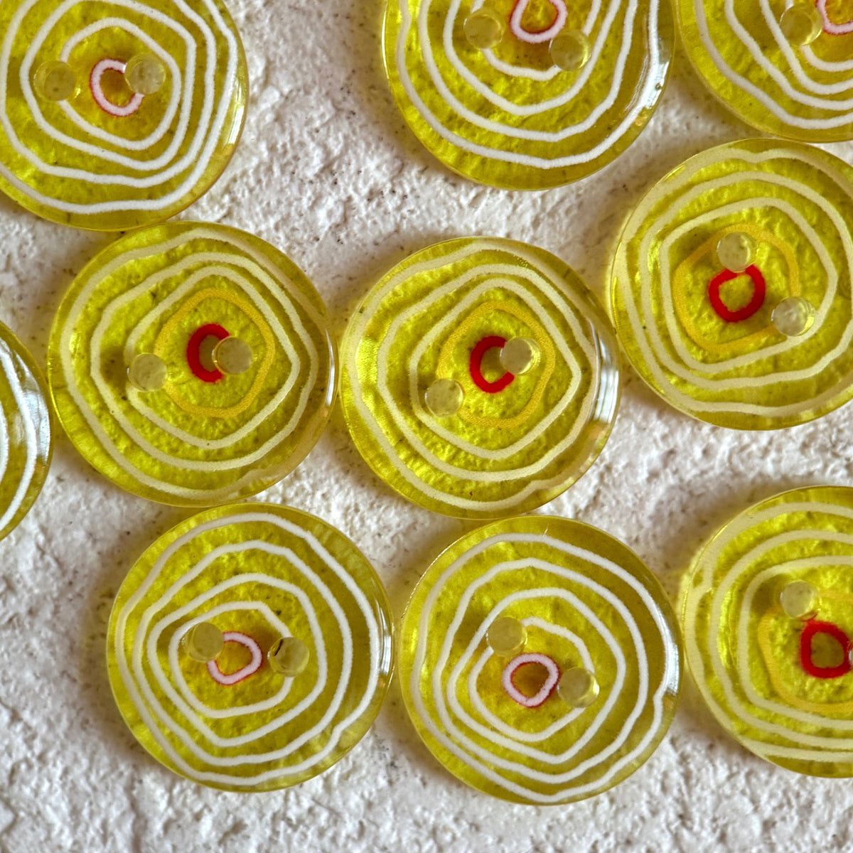 Bunli - DIY 10 Pack Transparent Mixed-Pattern Round Button