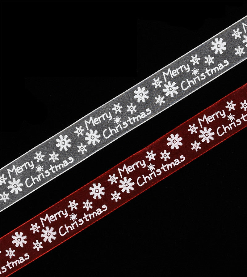 Rivora - Christmas Snowflake Red-and-White Sheer Ribbon