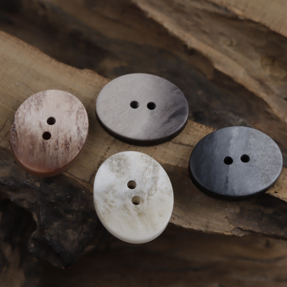 Bunli - DIY 10 Pack Gradient-Grain Oval Button