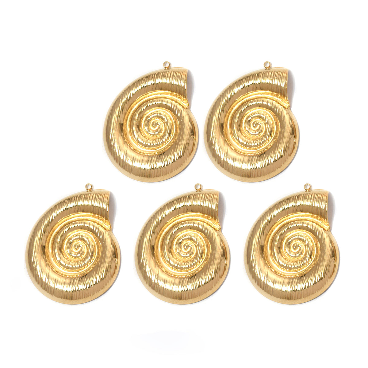 Elvane - Smooth and Ribbed Spiral Shell Pendant Only
