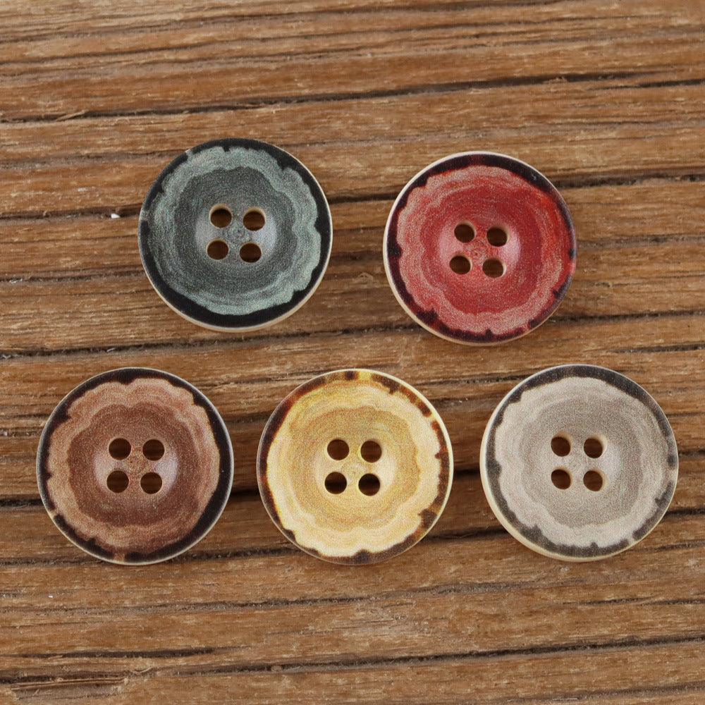 Bunli - DIY 10 Pack Concentric Mottled Round Button