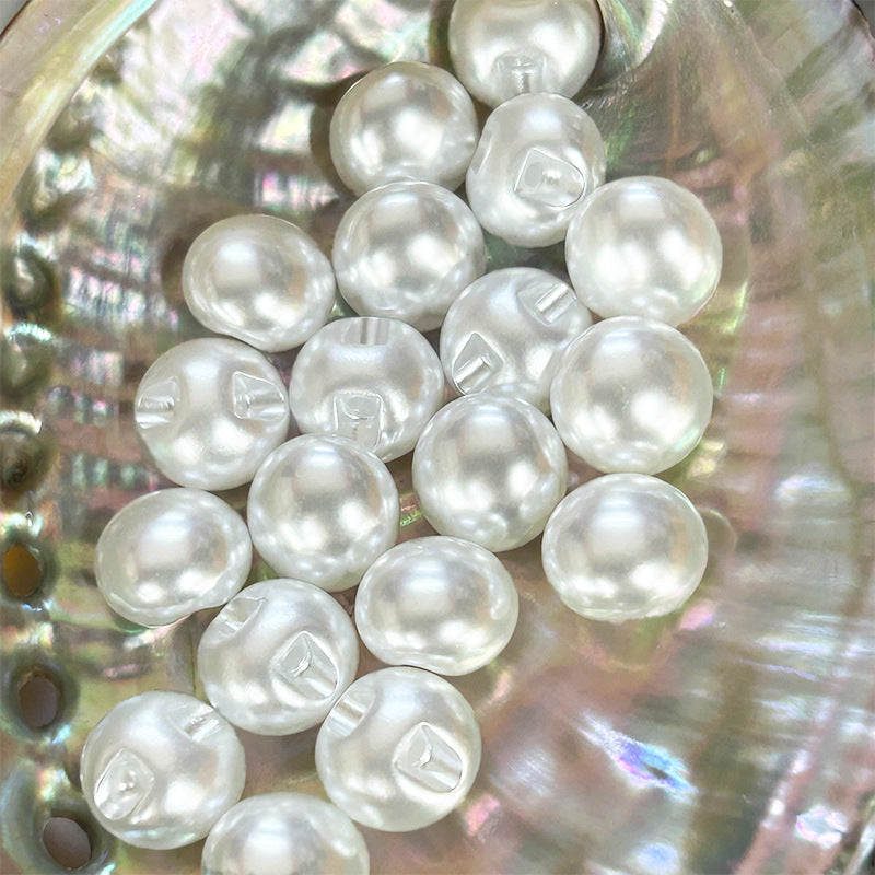 10.8mm暗眼珍珠纽扣新中式唐装汉服旗袍连衣裙装饰扣百搭针织扣子