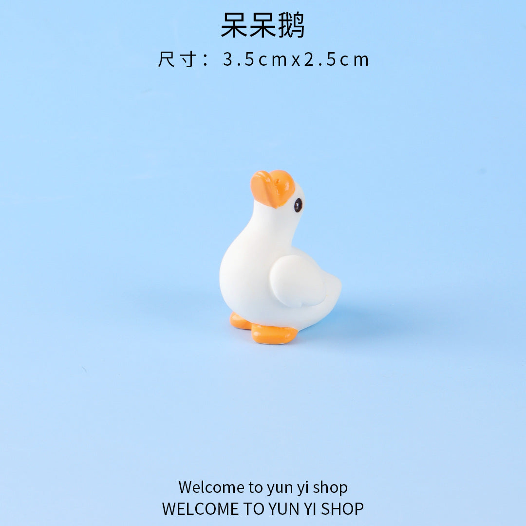 微景观创意呆萌搞怪大白鹅公仔园艺diy装饰品 配件汽车桌面小摆件