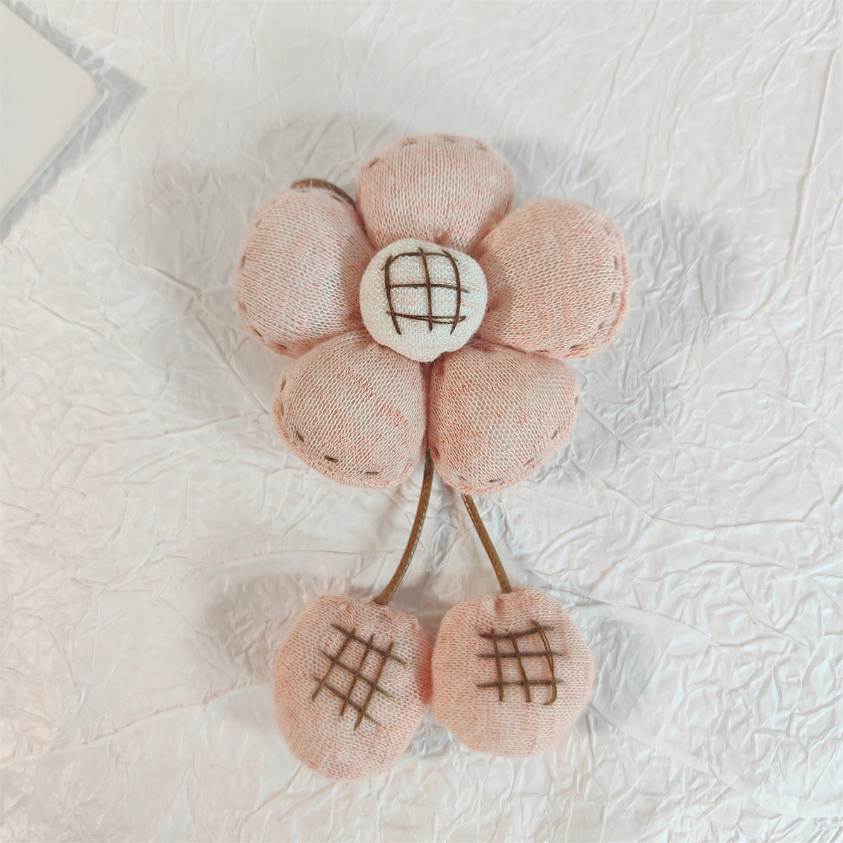 田园布艺花朵毛绒五瓣花毛线花朵配件 diy包包服饰帽挂件装饰辅料