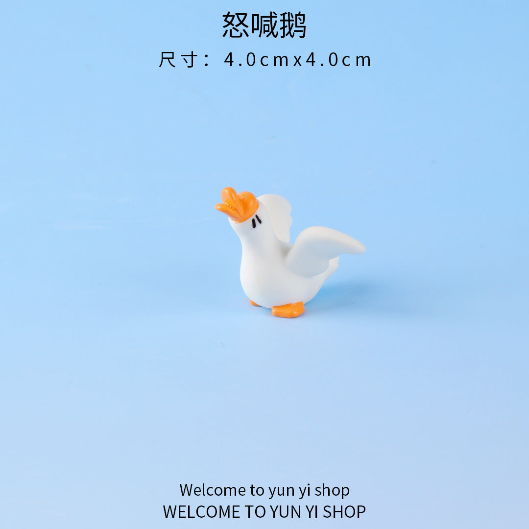 微景观创意呆萌搞怪大白鹅公仔园艺diy装饰品 配件汽车桌面小摆件
