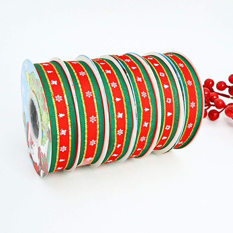 Rivora - Striped Christmas Print Ribbon