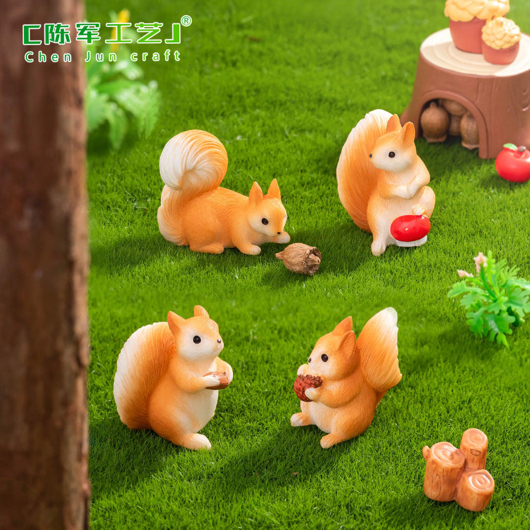 苔藓微景观创意可爱小松鼠公仔 园艺造景diy装饰品配件迷你小摆件