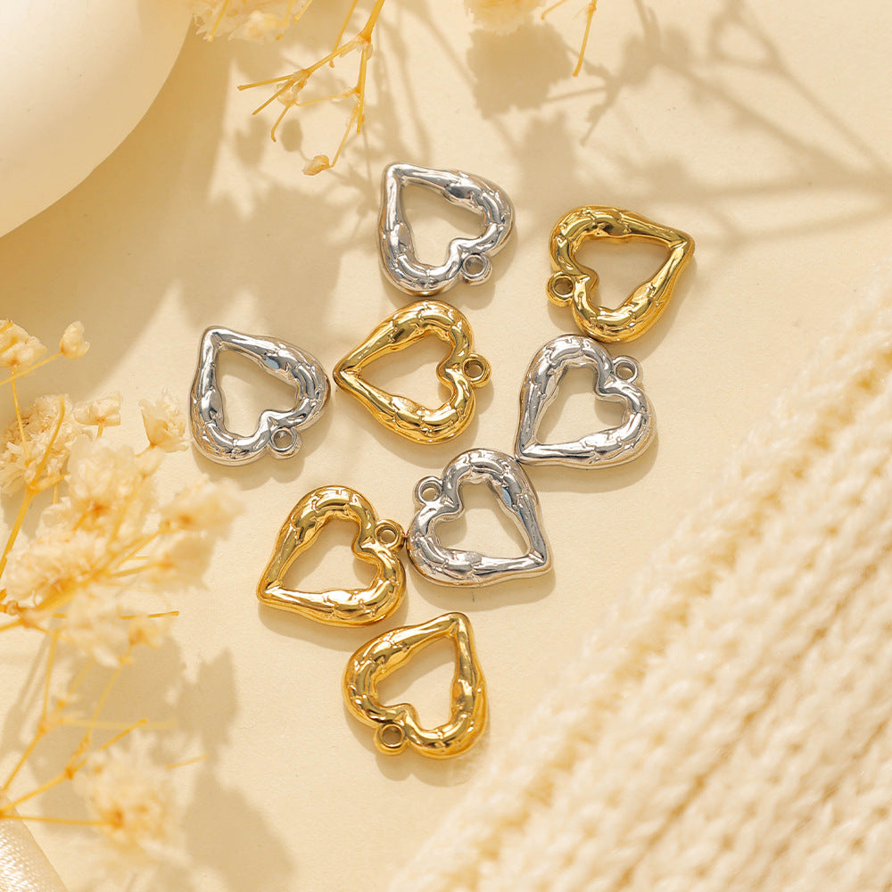 Elvane - Gold-Tone or Silver-Tone Open-Heart Pendant Only
