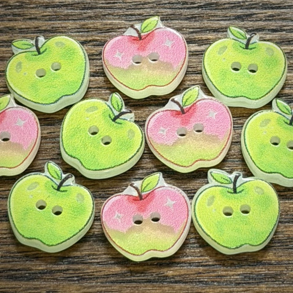 Bunli - DIY 10 Pack Apple Shape Two Hole Button
