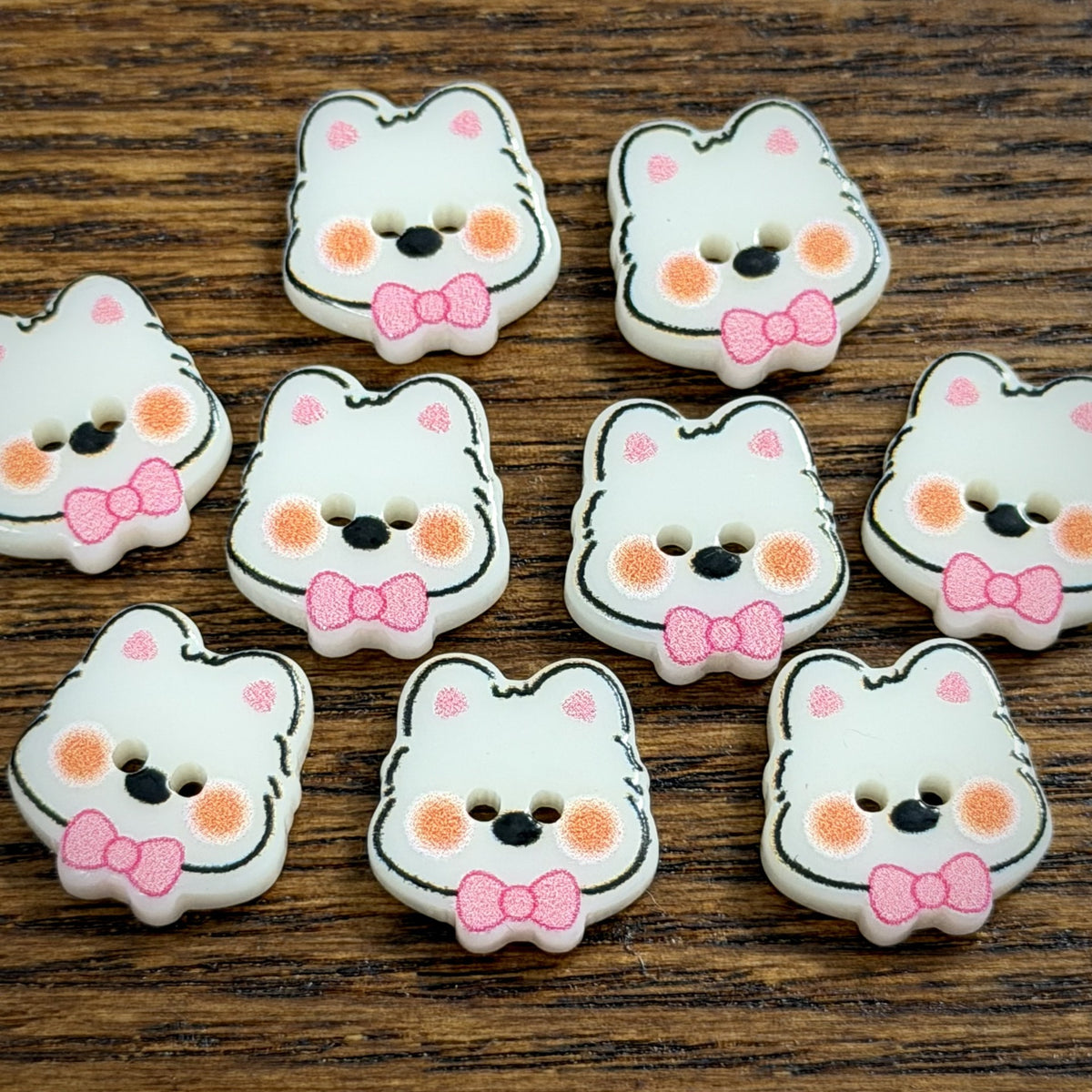 Bunli - DIY 10 Pack Westie Dog Two-Hole Button