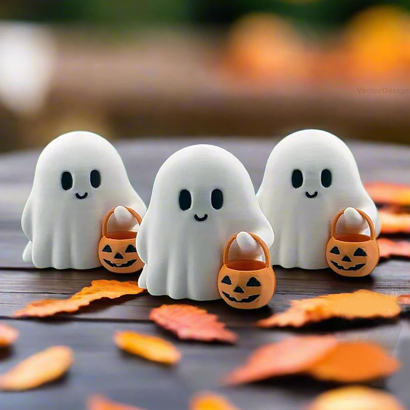 跨境爆款3D打印万圣节小幽灵提南瓜摆件创意家居装饰可爱节日礼品