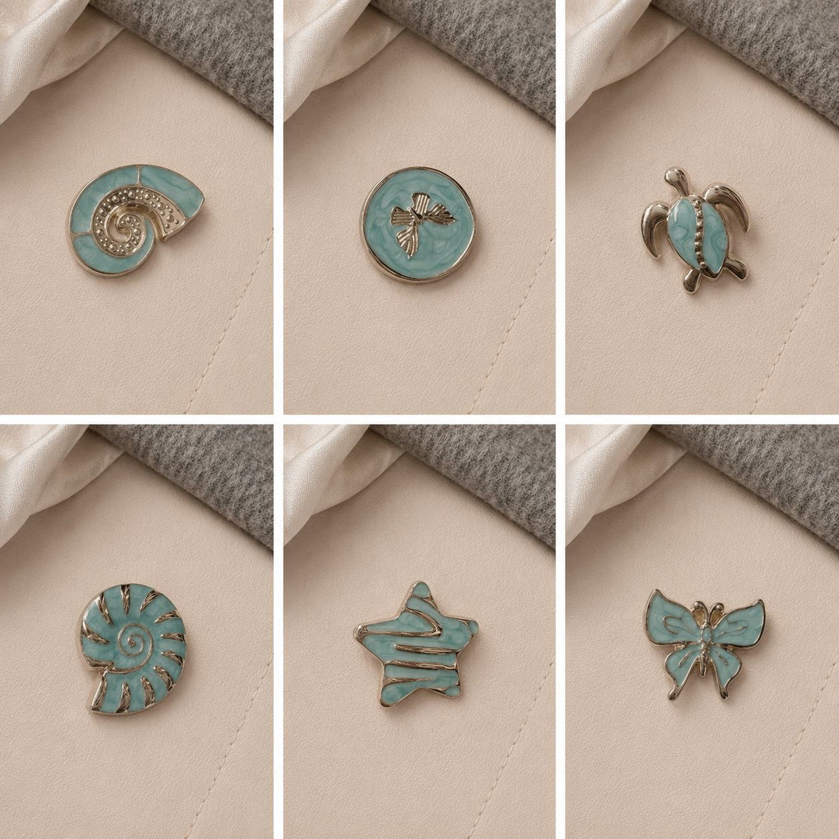 新款滴油海洋风装饰扣子海螺海星ins风衬衫泳衣有脚手缝纽扣