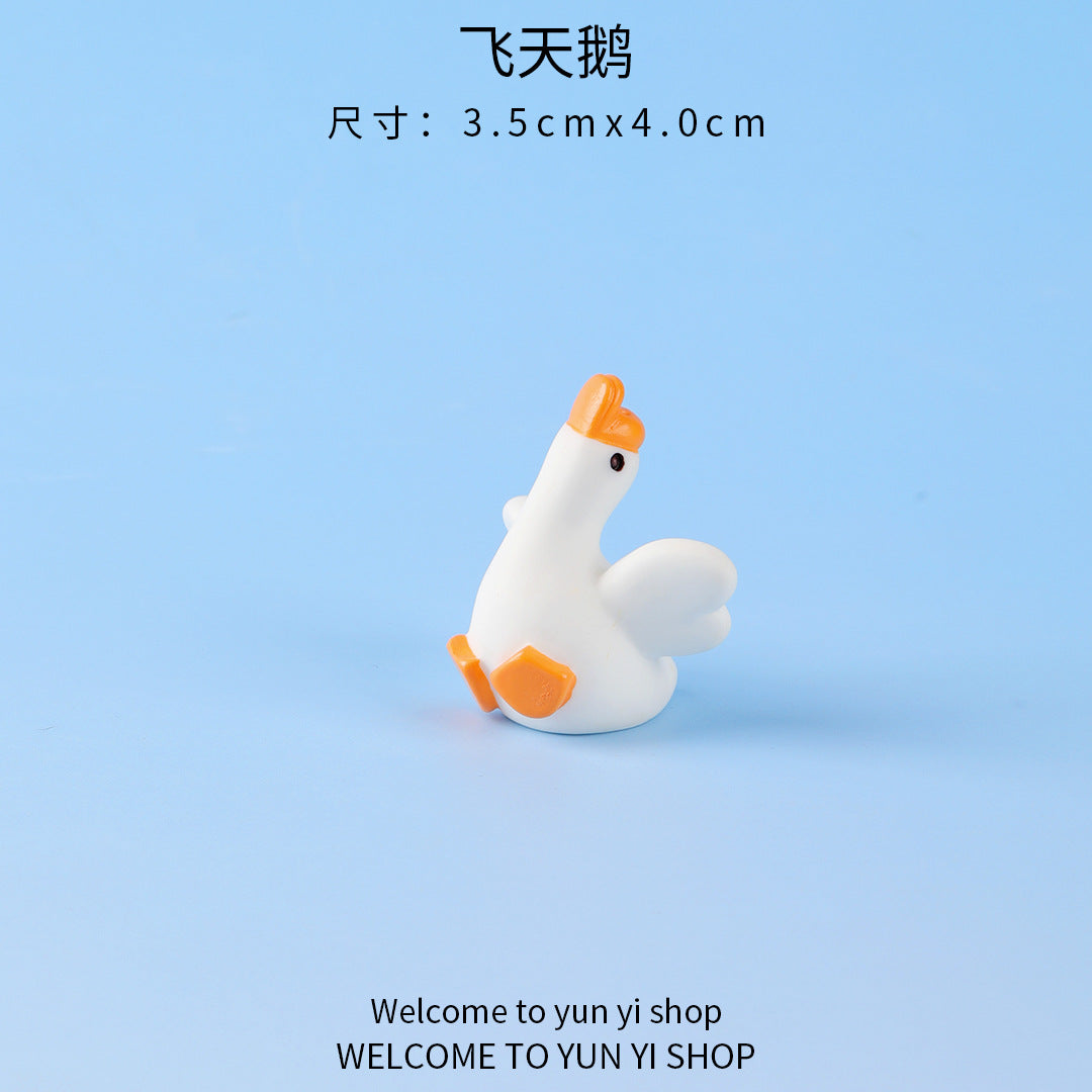 微景观创意呆萌搞怪大白鹅公仔园艺diy装饰品 配件汽车桌面小摆件