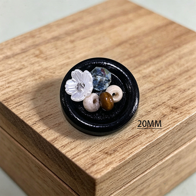 手工花朵海星串珠纽扣圆形不规则形状钉珠扣毛衣大衣皮草外套装饰