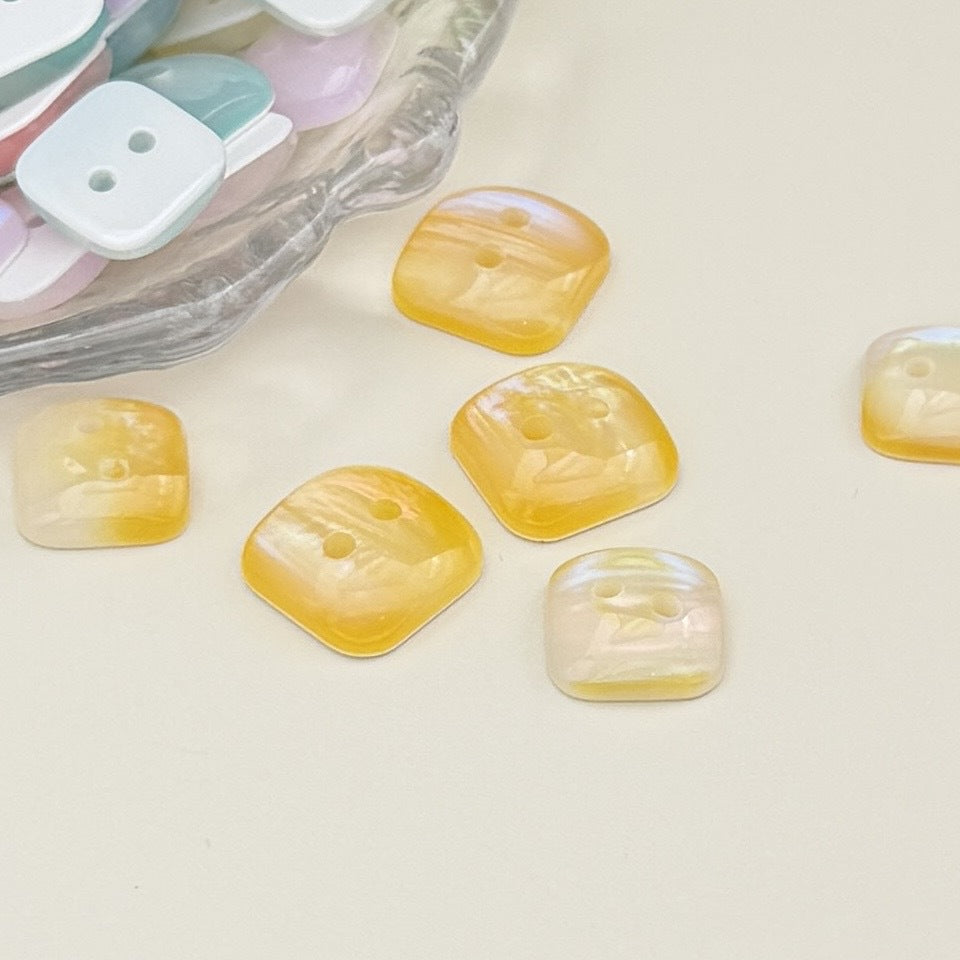 彩色仿贝珠光方形异形纽扣手工DIY衬衫毛衣饰品包包袜子服装辅料