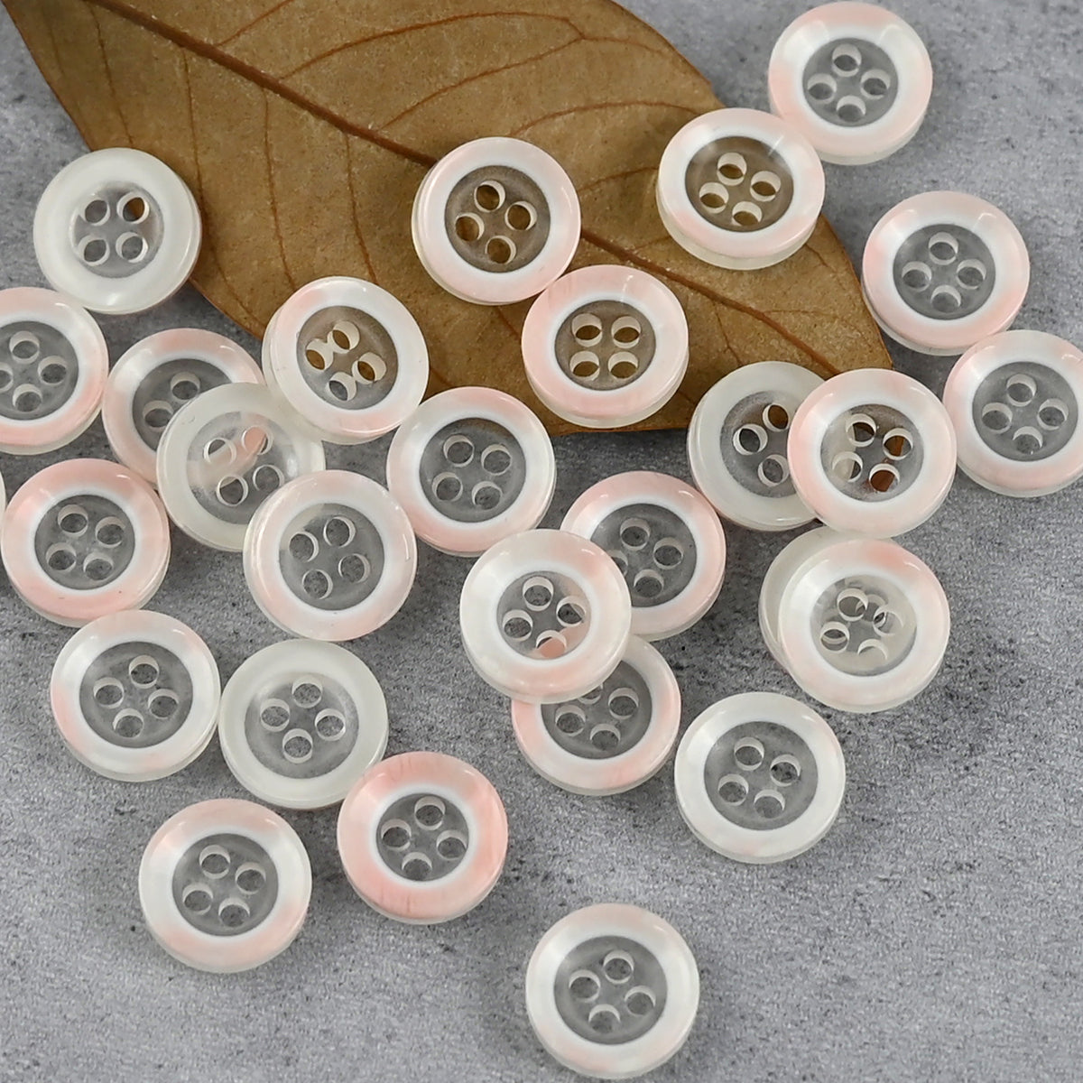 Bunli - DIY 10 Pack Clear Tint Round Four-Hole Button