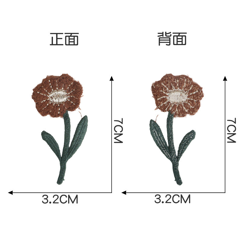 厂家批发DIY服饰配件花朵布贴头饰发夹配件可爱针织服装辅料现货