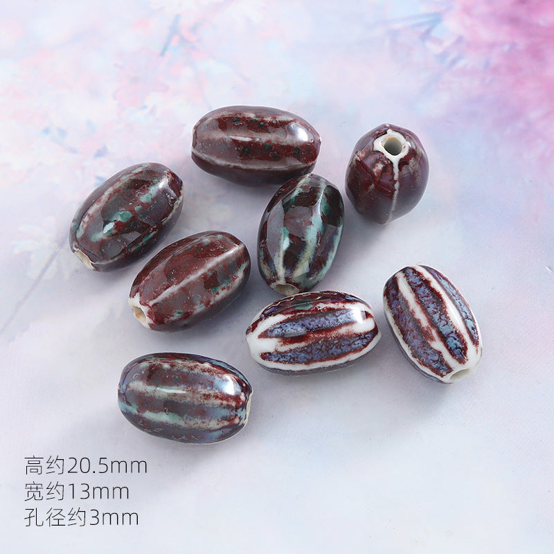 景德镇窑变陶瓷珠diy饰品配件贵妃醉瓷珠手串配件陶瓷珠子散批
